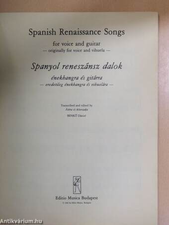 Spanyol reneszánsz dalok