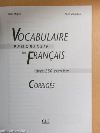 Vocabulaire Progressif du Francais - Niveau Intermédiaire - Corrigés