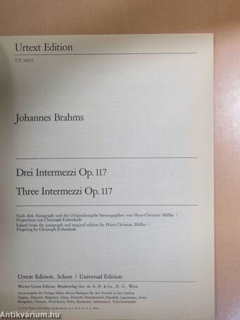 Drei Intermezzi Op. 117/Three Intermezzi Op. 117