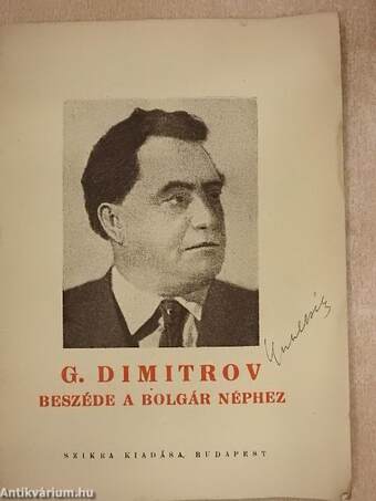 G. Dimitrov beszéde a bolgár néphez