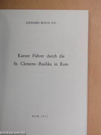 Kurzer Führer durch die St. Clemens-Basilika in Rom