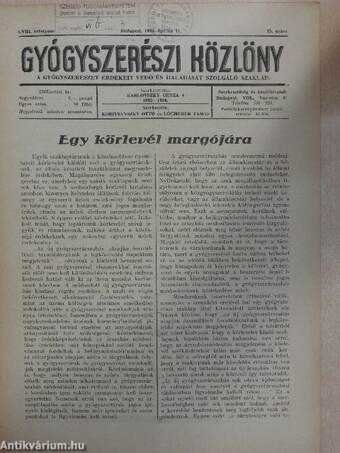 Gyógyszerészi Közlöny 1942. április 11.