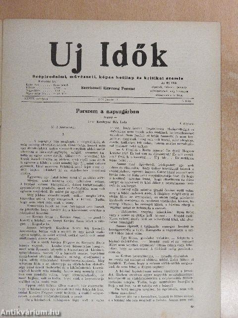 Uj Idők 1930., 1933. (vegyes számok) (30 db)