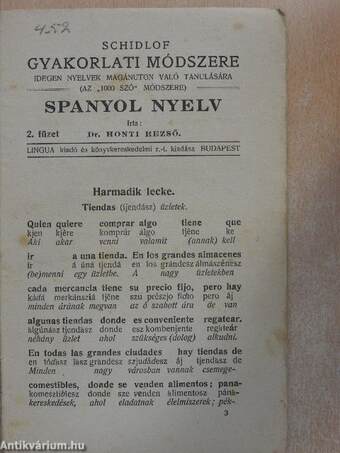 Schidlof gyakorlati módszere - Spanyol 2-10. füzet