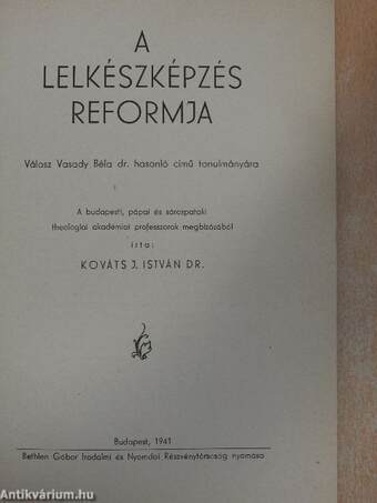 A lelkészképzés reformja