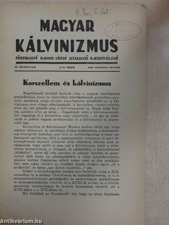 Magyar Kálvinizmus 1937. április-június