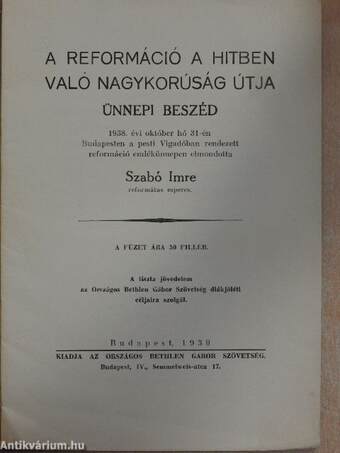 A reformáció a hitben való nagykorúság útja