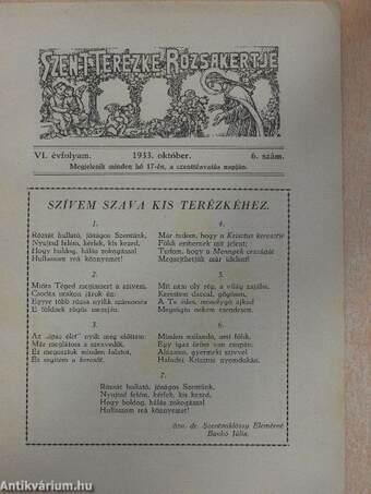 Szent Terézke rózsakertje 1933. október 17.