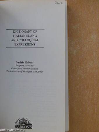 Dictionary of Italian slang and colloquial expressions