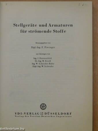 Stellgeräte und Armaturen für strömende Stoffe