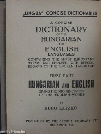 Magyar-angol és angol-magyar kéziszótár I-II.