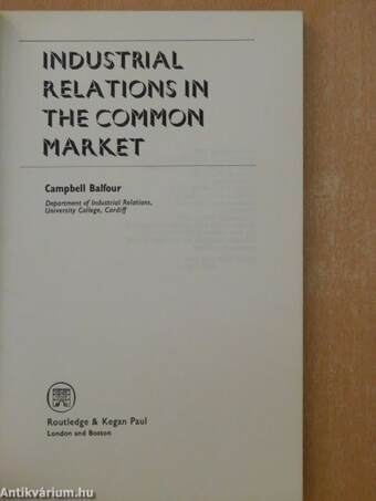 Industrial Relations in the Common Market