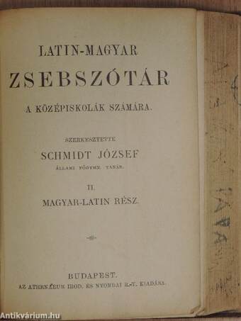 Latin-magyar zsebszótár I-II.