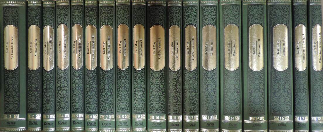 "18 kötet a Karl May Művei - Indián történetek sorozatból (nem teljes sorozat)"