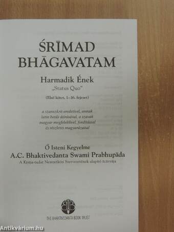 Srímad Bhágavatam - Harmadik ének I.