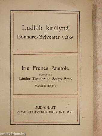 Ludláb királyné/Bonnard-Sylvester vétke