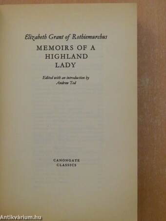 Memoirs of a highland lady