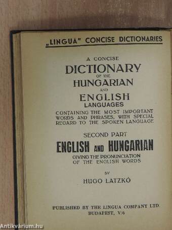 Magyar-angol és angol-magyar kéziszótár I-II.