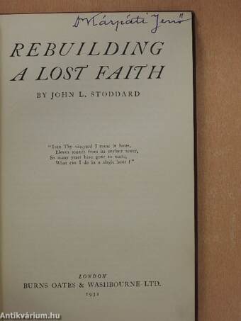 Rebuilding a lost faith