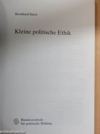 Kleine politische Ethik