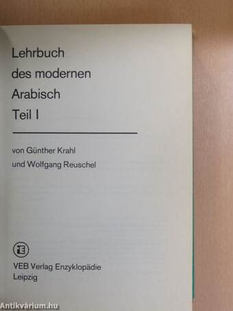 Lehrbuch des modernen Arabisch I.