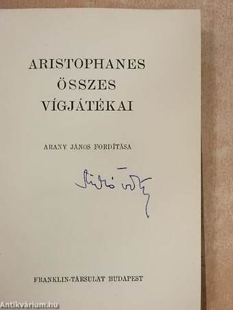 Aristophanes összes vígjátékai