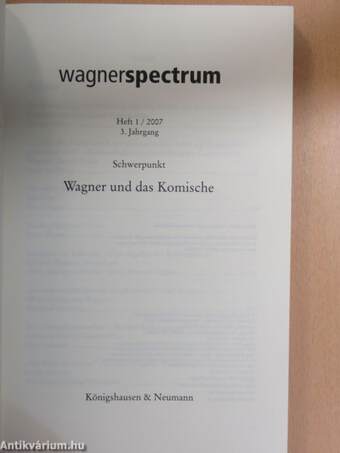 Wagnerspectrum Heft 1/2007