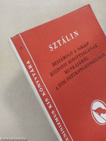 Beszámoló a SzK(b)P központi bizottságának munkájáról a XVIII. pártkongresszuson