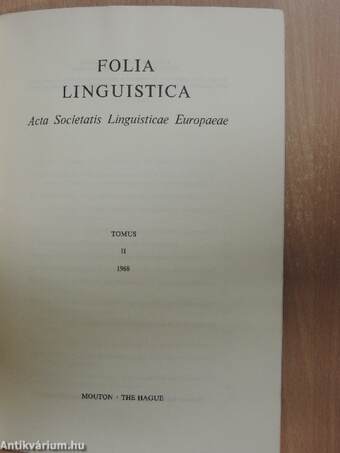 Folia Linguistica 1968 Tomus II/1-4