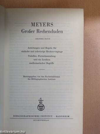 Meyers Großer Rechenduden I.