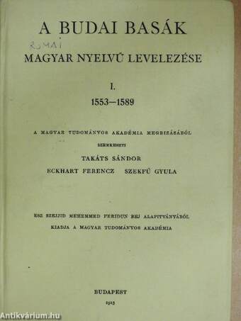 A budai basák magyar nyelvű levelezése I.