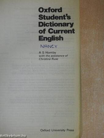 Oxford Student's Dictionary of Current English