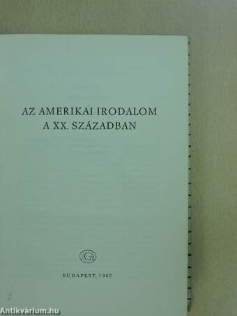 Az amerikai irodalom a XX. században