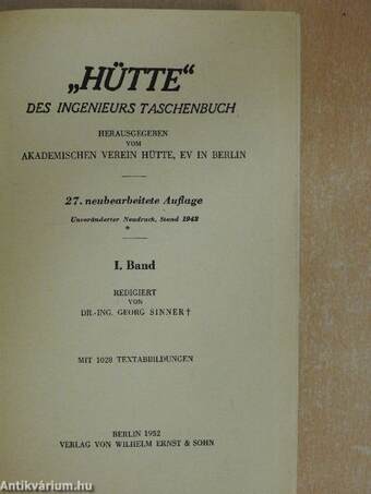 Hütte - Des Ingenieurs Taschenbuch I. (töredék)