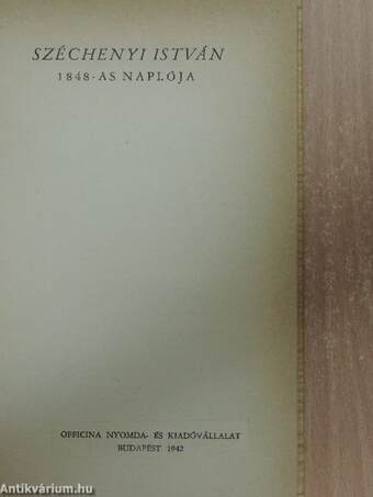 Széchenyi István 1848-as naplója