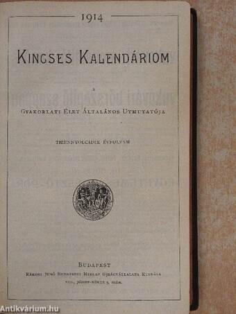 Kincses Kalendáriom 1914