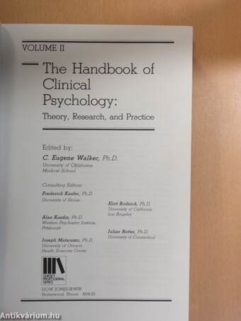 The Handbook of Clinical Psychology II.