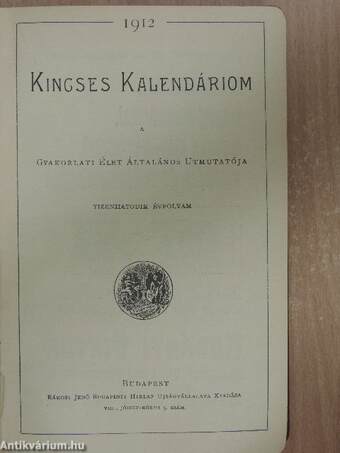 Kincses Kalendáriom 1912