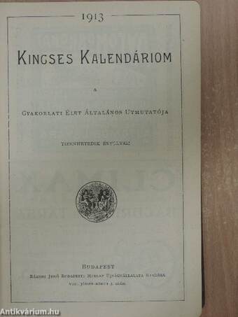 Kincses Kalendáriom 1913