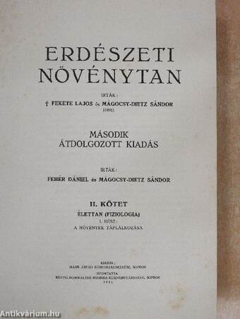 Erdészeti növénytan II/1. (töredék)