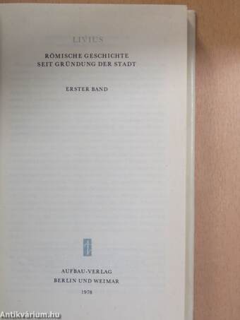 Römische Geschichte seit Gründung der Stadt I-II.