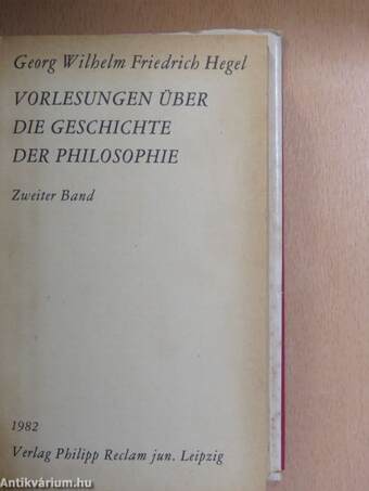 Vorlesungen über die Geschichte der Philosophie II. (töredék)