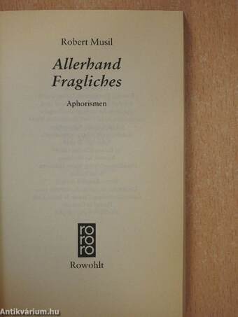 Allerhand Fragliches