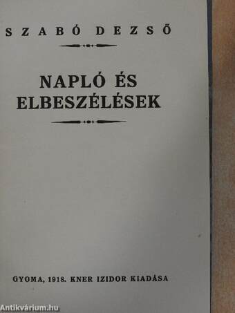 Napló és elbeszélések 