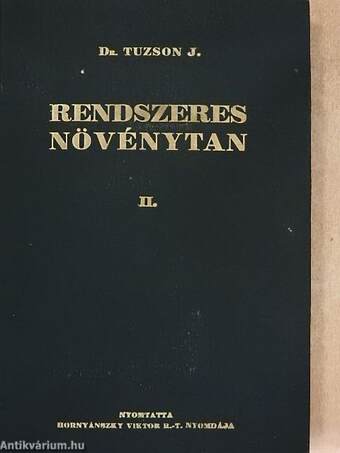 Rendszeres növénytan II.