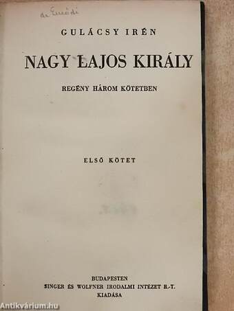 Nagy Lajos király I-III.