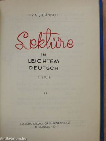 Lektüre in Leichtem Deutsch II.