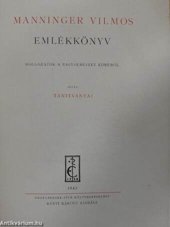 Manninger Vilmos emlékkönyv