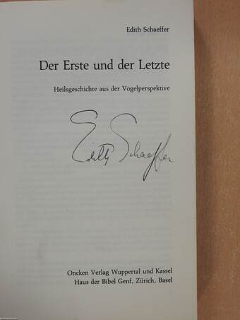 Der Erste und der Letzte (aláírt példány)