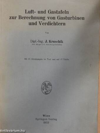 Luft- und Gastafeln zur Berechnung von Gasturbinen und Verdichtern